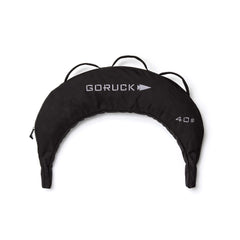 The Bulgarian Sandbag in black weighs 40 pounds, features a crescent shape and three top handles—ideal for versatile sandbag workouts.