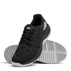 GORUCK Ballistic Trainers black athletic shoes with glacier grey sole on white background