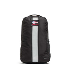 The Basic Rucker® is a black rucking backpack with a vertical reflective stripe and an American flag GORUCK patch, perfect as a weighted rucksack for your toughest challenges.