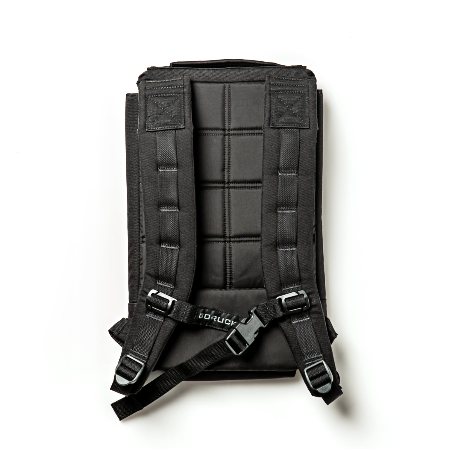 The RPC Long + 30LB (Long) Plate Bundle is a black backpack with padded straps, ergonomic lumbar support, and buckles—ideal as a Ruck Plate Carrier. Shown on a white background.