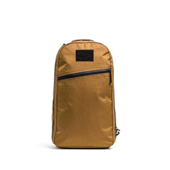 GORUCK Bullet 15L lightweight rucking backpack in coyote brown with front zip pocket and durable fabric
