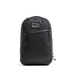 GORUCK black Bullet 16L XPAC backpack with front zipper and patch logo on white background
