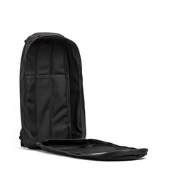 GORUCK Bullet Ruck 10L black backpack open to show main compartment and inner pocket