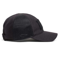 Black GORUCK Cadre Hat with mesh side panels and curved brim, rucking gear for outdoor training