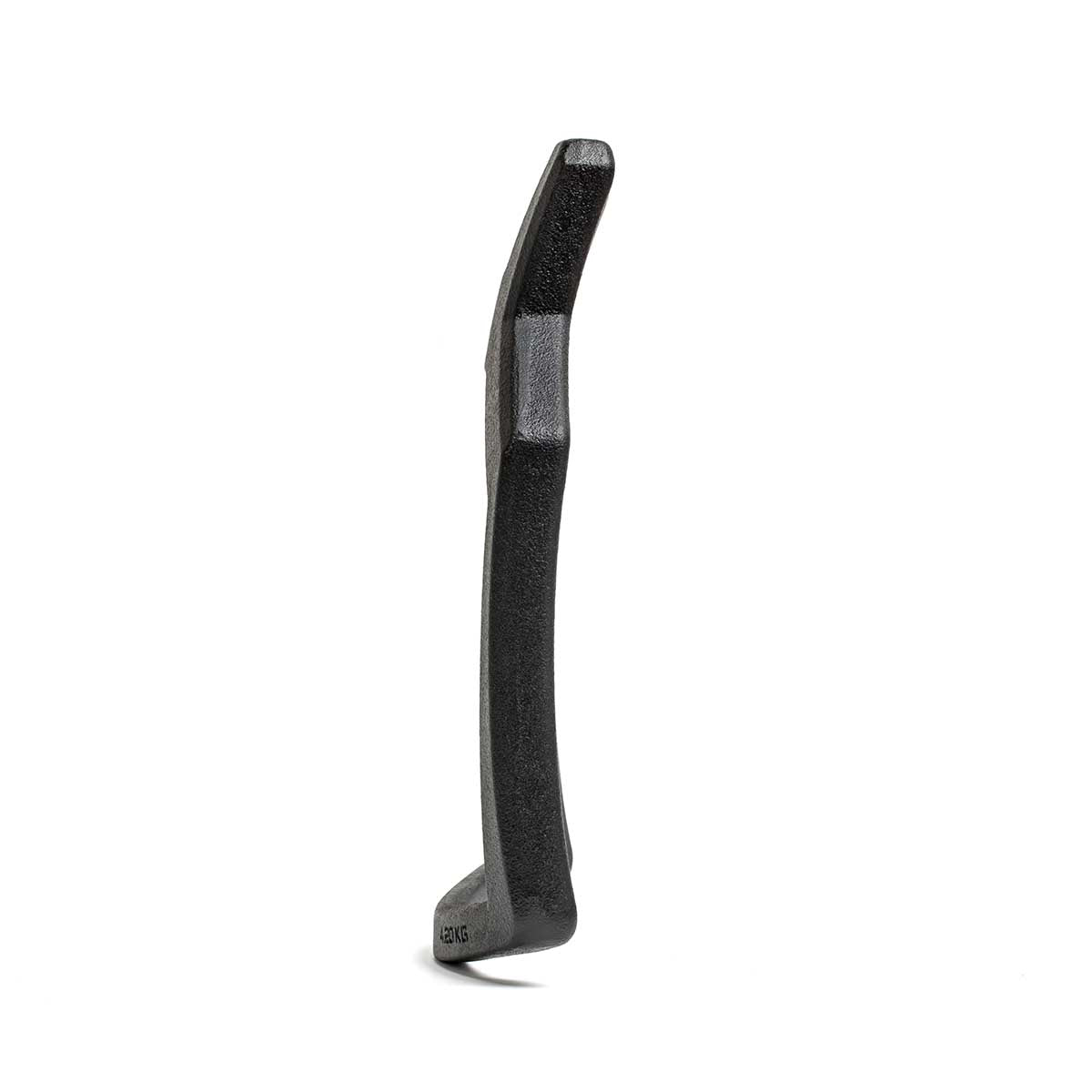 A black metal tire lever stands upright against a plain white background, its sturdy form reminiscent of the Rucking Weight Vest used for rucking and weight vest training.