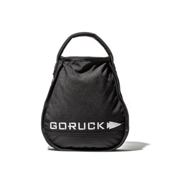 A black Sand Kettlebell with a heavy-duty padded handle and white logo stands upright on a white background.