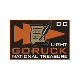 GORUCK Light National Treasure DC patch with quill, scroll, and arrow design