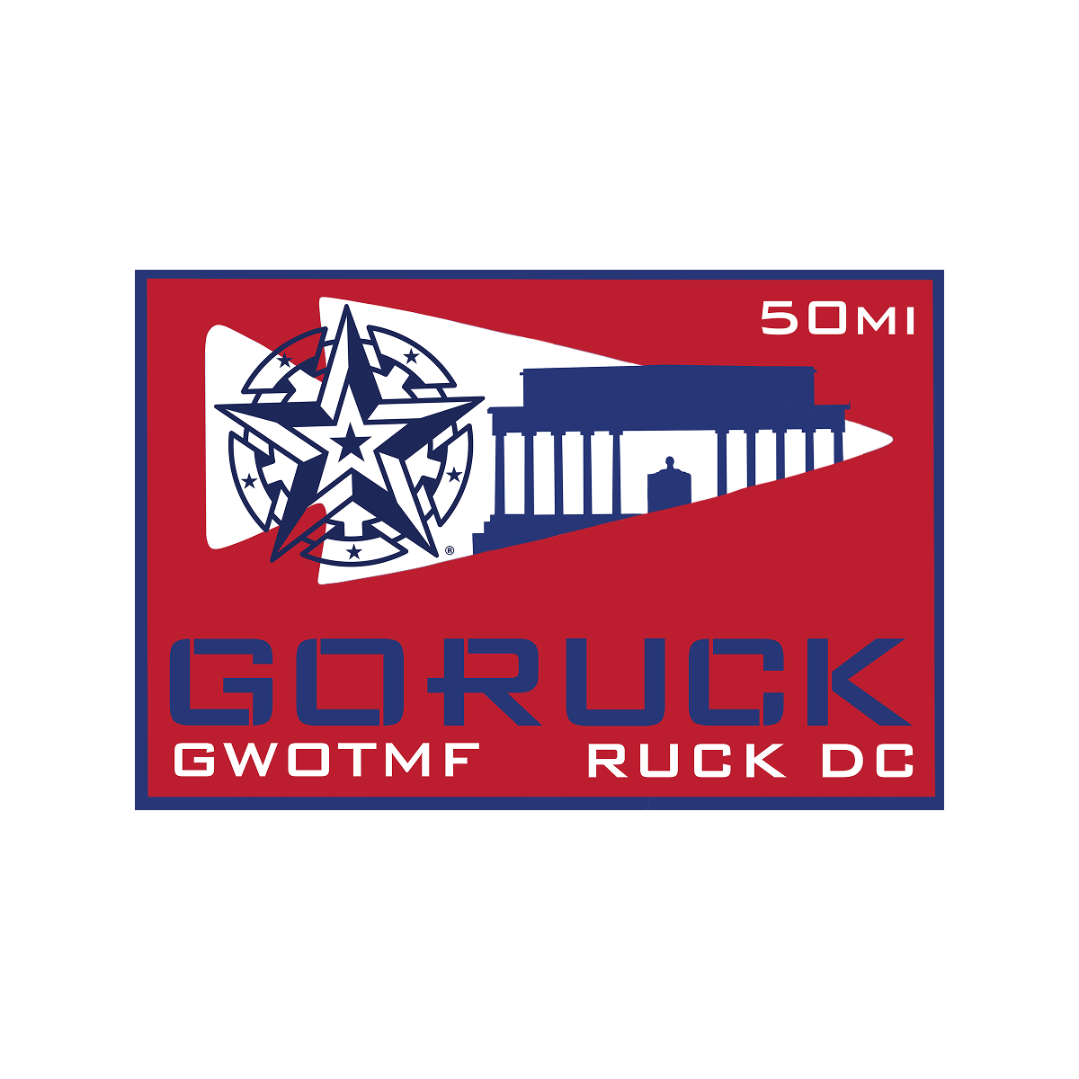 Commemorate your rucking achievements with the Washington D.C. City Ruck Weekend patch featuring red, white, and blue colors, 