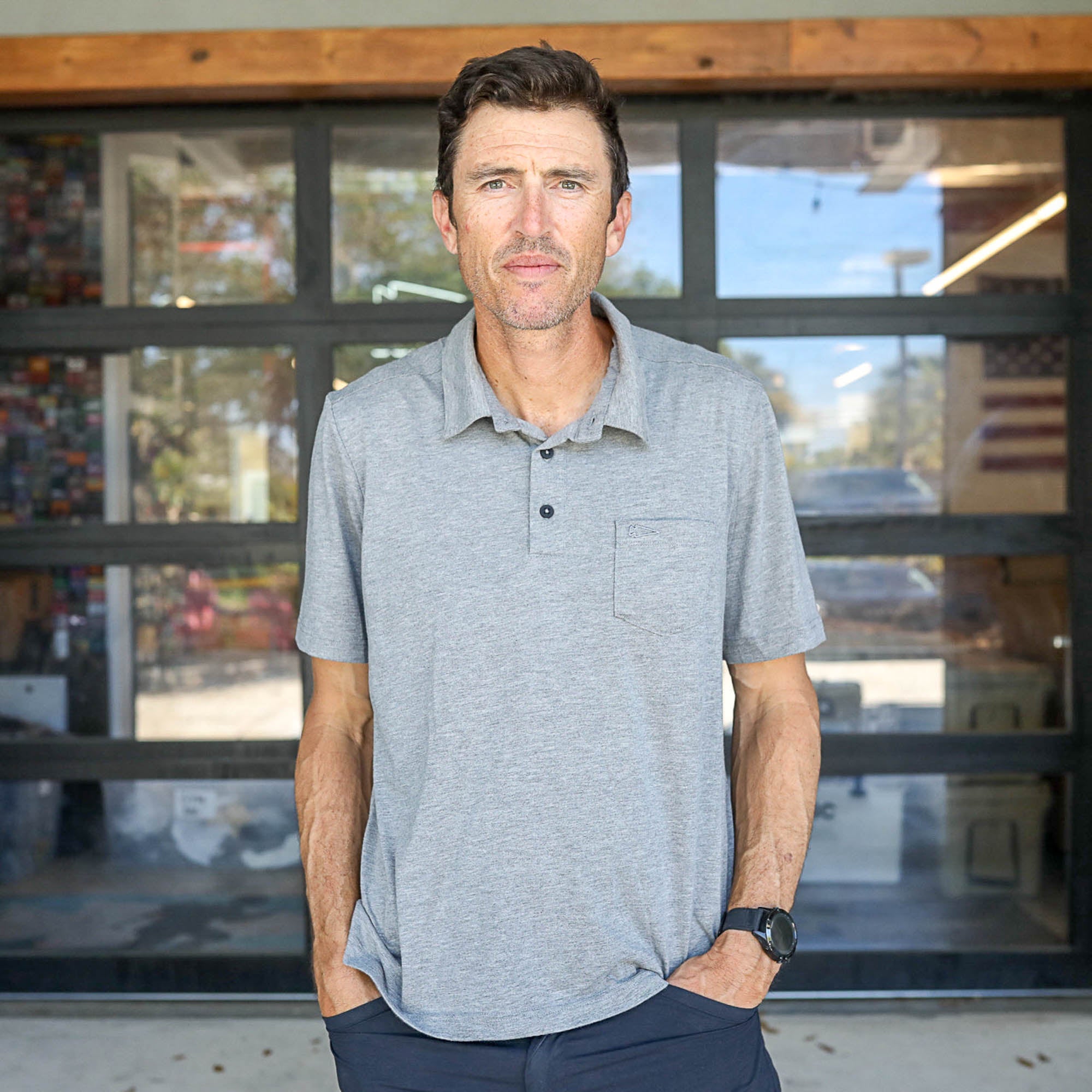 ultimus Offset Button Polo Shirt グレー 半袖 Housemark Polo Shirt - Grey | Levi's® US