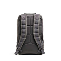 A gray GR1 USA - Cordura rucksack is shown from the back, showcasing its Special Forces tested padded straps and back panel against a white background.