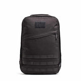 GORUCK black ruck backpack with tactical MOLLE webbing and front zipper pocket