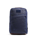 GORUCK GR1 21L Heritage navy backpack with orange accents, front view on white background