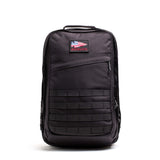 GORUCK GR2 34L black rucksack with American flag patch, durable tactical backpack