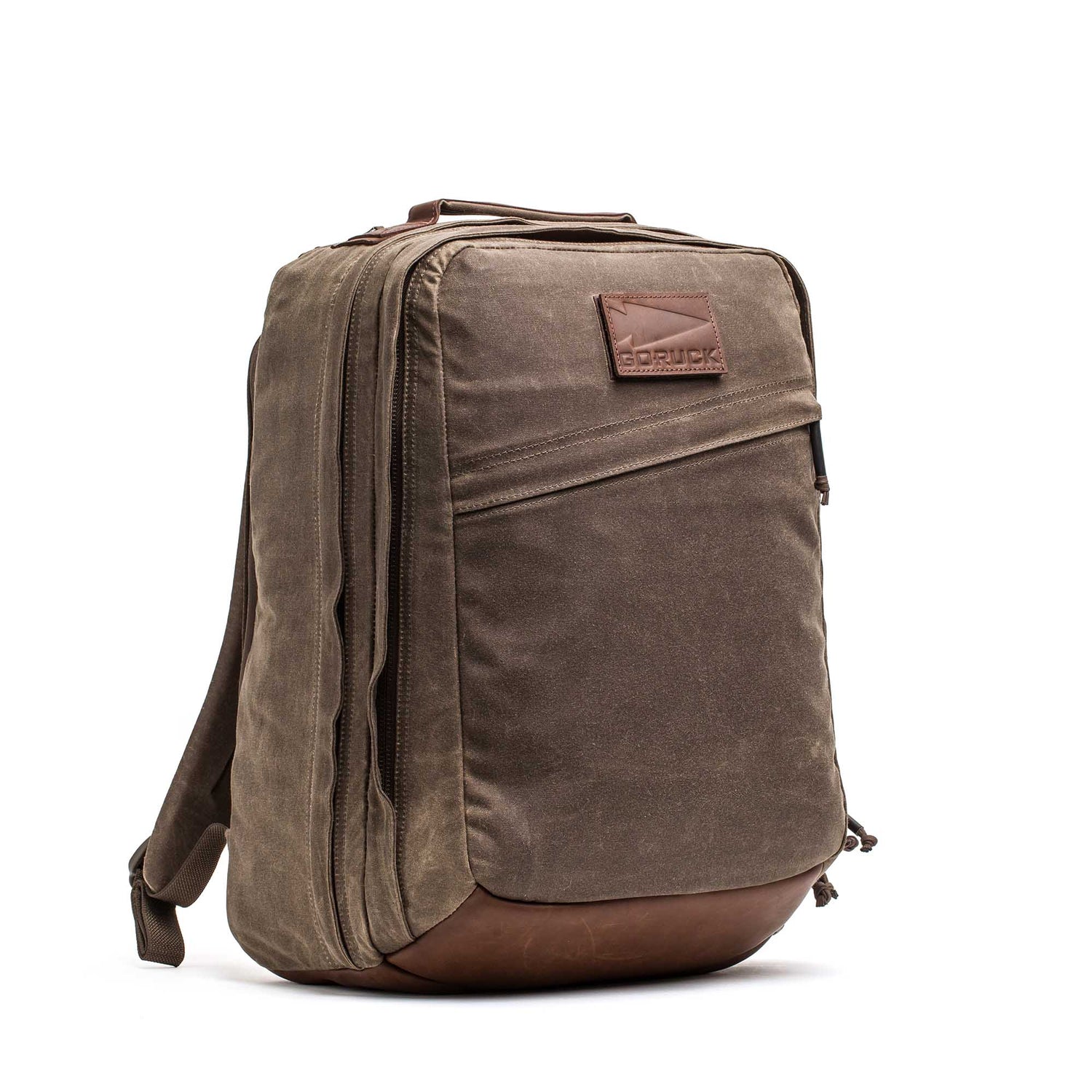canvas leather backpack rucksack The Heritage LARGE SIZE Red Canvas + Brown Leather