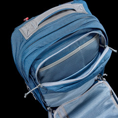 The GR2 - Cordura is a blue and gray backpack featuring multiple open compartments and mesh pockets, crafted to meet the rugged demands of Special Forces.