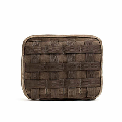 GR2 Field Pocket - Waxed Canvas in brown, featuring woven webbing on the front, shown against a plain white background.