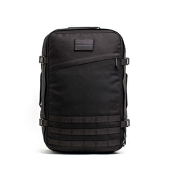 GORUCK black tactical rucksack backpack with American flag patch and MOLLE webbing