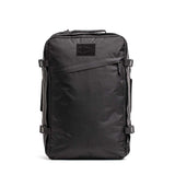 GORUCK black rucksack backpack, durable rucking gear with front zipper and patch logo