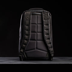 The GR1 USA x Carryology - Berserker Viking backpack, with padded straps and back panel, stands upright against a dark background, embodying Norsemen inspiration and the spirit of Viking warriors.