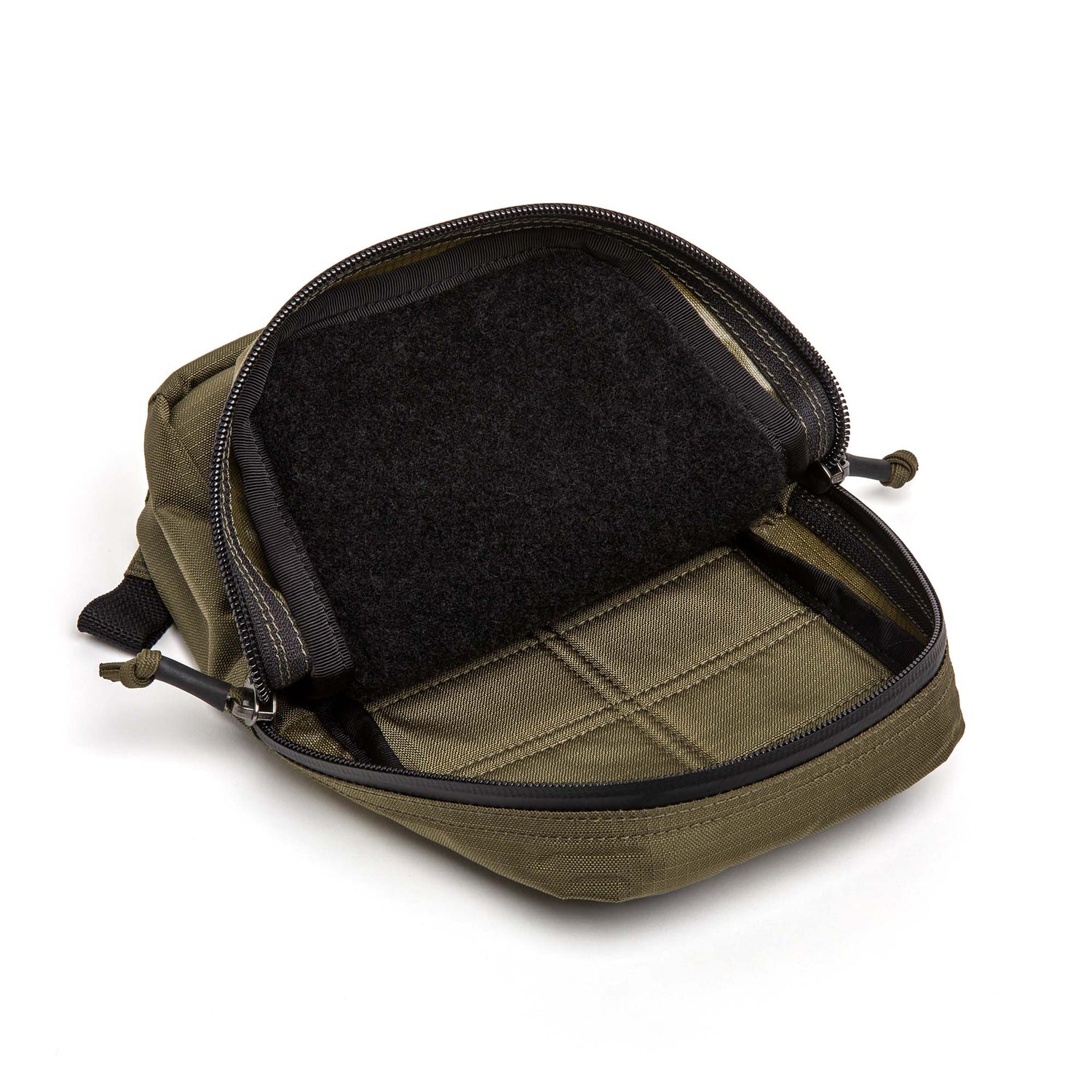 The Robic GRenade is an olive green zippered pouch made from 420D ROBIC Ripstop Nylon with waterproof YKK AquaGuard zippers and divided interior compartments.