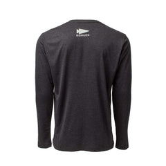 The Men's GORUCK Spearhead Long Sleeve - Tri-BlendX is shown from the back, highlighting a small GORUCK spearhead logo near the neck.