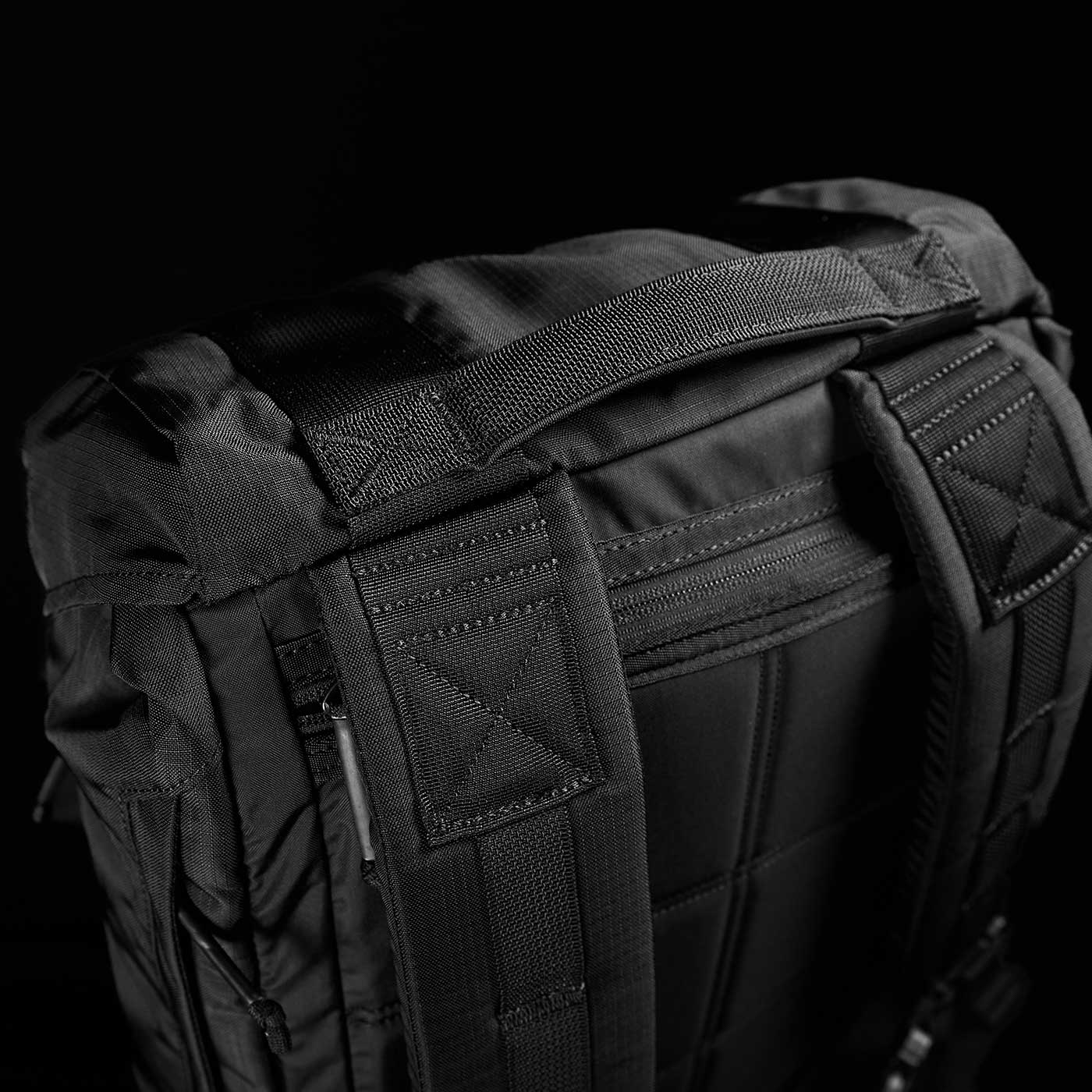 A black bag with straps.