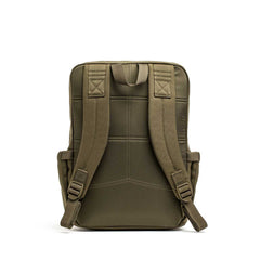 The KR1 2.0 - Kid Ruck in olive green, shown from the back with padded shoulder straps and detailed stitching—a durable kids backpack ideal for daily adventures.