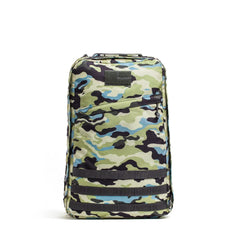 The GR1 USA - Cordura backpack features a camo pattern in green, blue, and black colors, displayed on a white background.