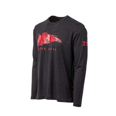 The Men's Join or Die Long Sleeve - Tri-BlendX features Ben Franklin’s iconic red segmented snake and bold "JOIN, or DIE." text, crafted from soft Tri-BlendX fabric for comfort and style.