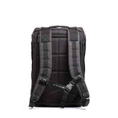 GORUCK black Dyneema backpack rear view with padded straps and sternum buckle