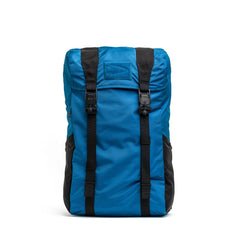 GORUCK dark blue rucksack backpack with topographic design, black straps, and rugged build