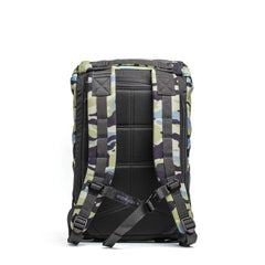 An M24 - Cordura rucksack by GORUCK is displayed with its back facing the viewer, featuring padded shoulder straps and a ventilation panel. Made from durable materials, this contemporary rucksack is ideal for those looking for a blend of style and functionality.