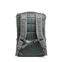 GORUCK Heritage Slate backpack rear view with padded straps and sternum support