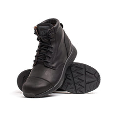 GORUCK black leather ankle boots with durable soles and lace-up design for tough rucking gear