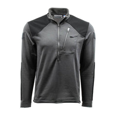 GORUCK men's charcoal Polartec grid fleece half-zip with black shoulder panels and chest zip pocket
