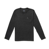 GORUCK men's black long sleeve triblend shirt with pocket and spearhead embroidery