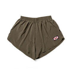 Men’s Ranger Panties - ToughStretch in olive green, featuring an embroidered flag patch on the left leg, shown on a white background.