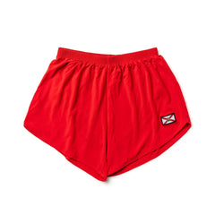 The Men’s Ranger Panties - ToughStretch are bright red PT shorts with an elastic waistband and a small patch on the lower right leg, made from durable ToughStretch fabric.