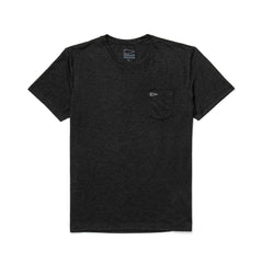 The Men's Short Sleeve Pocket Tee - Tri-Blend is a premium black crew neck with a left chest pocket, made from soft Tri-BlendX fabric.