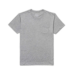 Men's Short Sleeve Pocket Tee - Tri-Blend in premium light gray, made from soft Tri-BlendX fabric with a small chest pocket, shown laid flat on a white background.