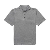 GORUCK men's triblend heather grey polo shirt with pocket and spearhead embroidery