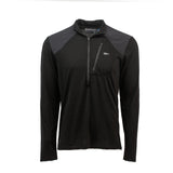 GORUCK Merino Half Zip black long sleeve shirt with chest zipper pocket, front view