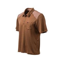 GORUCK brown Merino wool polo shirt, short sleeves, chest pocket, outdoor rucking gear