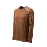 GORUCK brown merino wool long sleeve shirt with reinforced shoulder patches