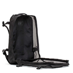Black GORUCK Mesh Ruck backpack with mesh sides and open clamshell design showing interior