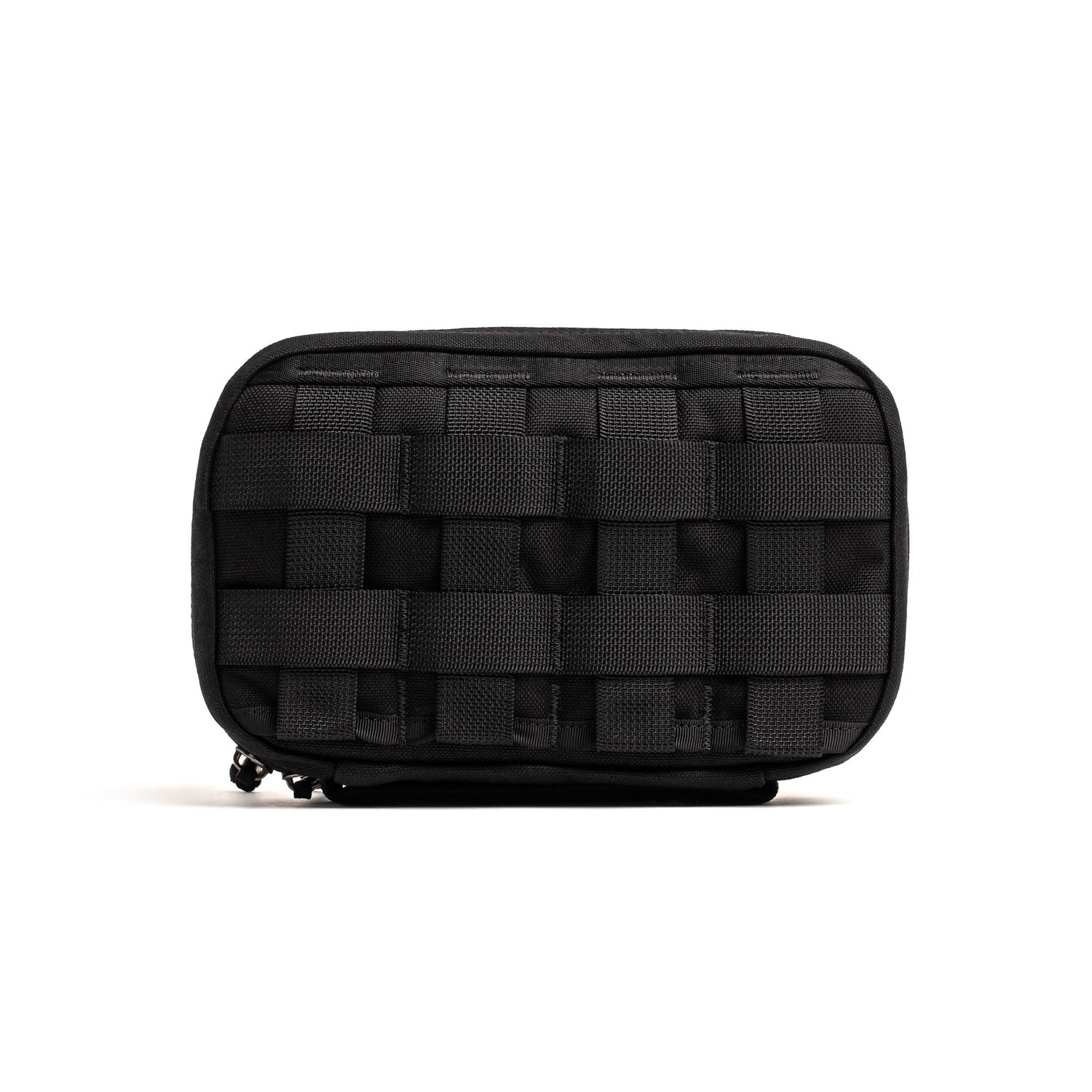 The GR1 Field Pocket - USA is a black rectangular pouch with front woven webbing, ideal as an electronics organizer, shown against a white background.