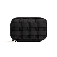 The GR1 Field Pocket - USA is a black rectangular pouch with front woven webbing, ideal as an electronics organizer, shown against a white background.