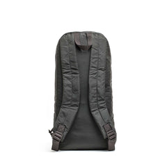 The Packable Bullet Ruck - Ripstop ROBIC® is a black, lightweight day bag shown from the back, featuring padded shoulder straps and a sleek design on a white background.