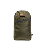GORUCK Packable Bullet 15L Ranger Green rucksack with front patch and angled pocket