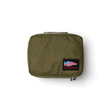 GORUCK Ranger Green 10L packing cube with American flag patch on white background